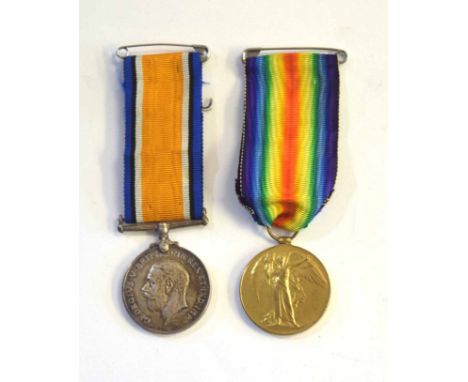 Pair of WWI medals to include 1914-18 War Medal, Victory Medal impressed to 51259 Pte R Shingles of Bedfordshire Regt with ri