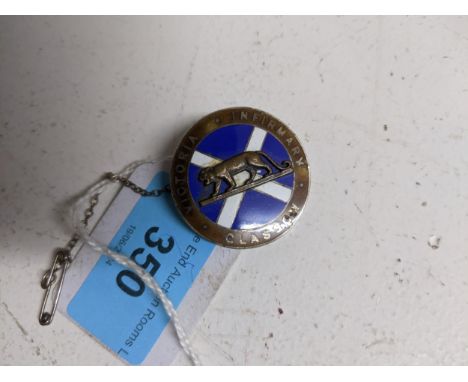Victorian Infirmary Glasgow silver enamelled nurses badge, Birmingham 1921, maker initials for JR 7 & W Laing-James Rankine L