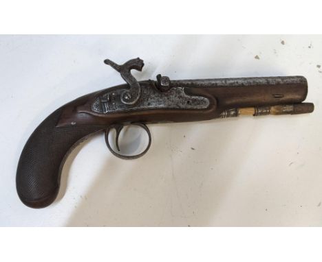 A vintage percussion cap pistol, engravedLocation:If there is no condition report shown, please request 