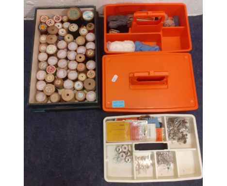 A quantity of vintage wooden cotton reels to include Esplen D'or Flossette, Coats, Clark &amp; Co, Arma, Sylko 'Gold Label' a