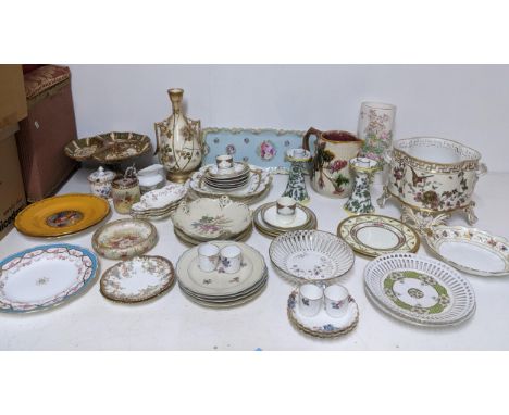 A selection of French, German and British 19th century and later ceramics, to include Haviland Limoges, Rosenthal, Copeland, 
