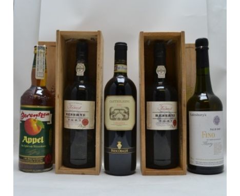 FINEST RESERVE PORT by M &amp; S, 2 bottles in o.w.c. SAINSBURY'S PALE DRY FINO SHERRY, 1 bottle CASTIGLIONI Chianti 2011, 1 