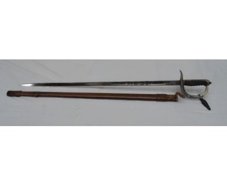 AN OFFICER'S DRESS SWORD BY SAMUEL MOSES, Mansell St. E.C. - Edward VII crown to crest (pre WWI) to blade and guard, in leath