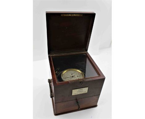 A MID 19TH CENTURY FRENCH MAHOGANY CASED MARINE CHRONOMETER, "Vissiere, Paris No.296" the silver regulator-type dial signed "