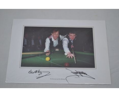 JIMMY WHITE &amp; ALEX HIGGINS, a signed sporting print, unframed 
