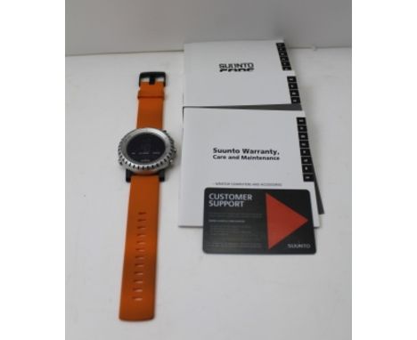 A "SUUNTO CORE" WRIST WATCH with orange rubber strap, with built in compass, altimeter, barometer etc, together with various 