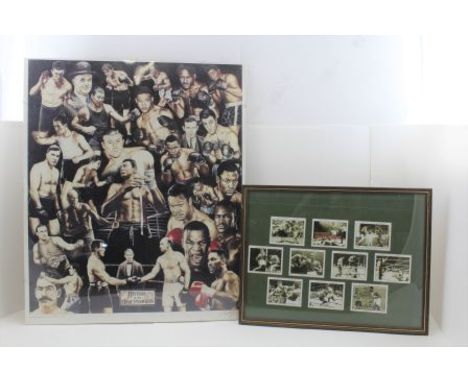 AFTER ROB LARSON "History of the Heavyweights" (Boxing) limited edition print, 940 of 1000, signed in pencil, 60cm x 51cm, mo