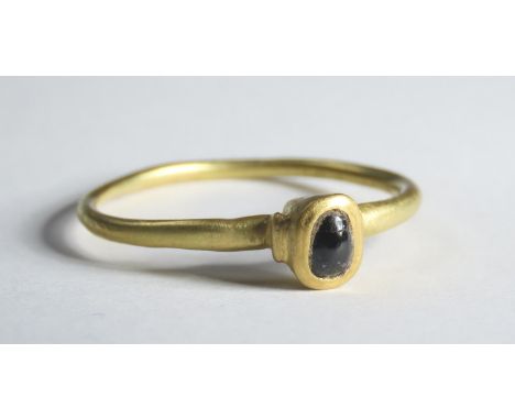 Medieval Gold Ring. Circa 13th-14th century CE. 25mm, 2.05g. An exceptionalÂ&nbsp;medievalÂ&nbsp;gem-set finger ring with a D