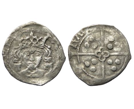 Richard III penny, 1483-1485 AD. York mint. Crowned facing bust, T and upright key at neck. R. Cross with pellets in each qua