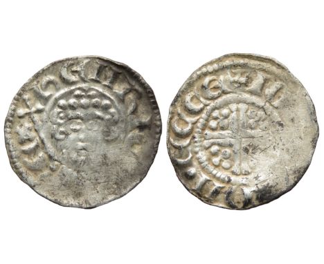 John penny, 1199-1216 AD. Exeter. Crowned facing bust with sceptre, HENRICVS REX. R. Small cross, +IO[HAN] ON. ECCE. Moneyer 