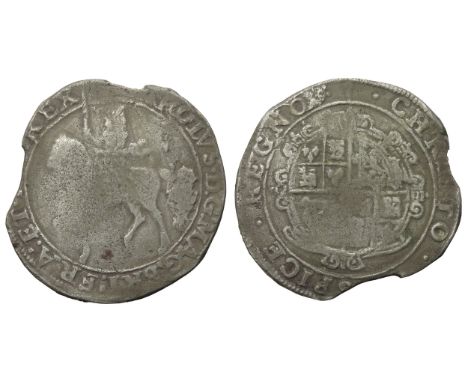 Charles I Halfcrown, 1625-1649 AD. Tower mint, London. Group IV, fourth horseman. King seated on horseback left, CAROLVS D G 