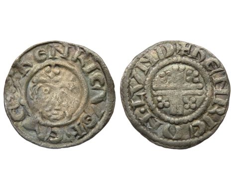 Richard I penny, 1189-1199 AD. London. Crowned facing bust with sceptre, HENRICVS REX. R. Small cross, +hENRIC ON. LVND. Mone