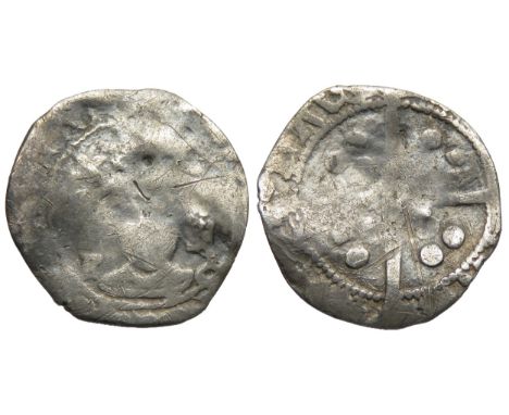 Richard III penny, 1483-1485 AD. York mint. Crowned facing bust, T and upright key at neck. R. Cross with pellets in each qua