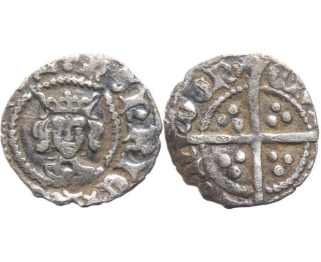 Henry VI Farthing. Annulet issue, 1422-27 AD. London mint. Crowned facing bust, +HENRIC REX ANGL. R. Cross with pellets in ea