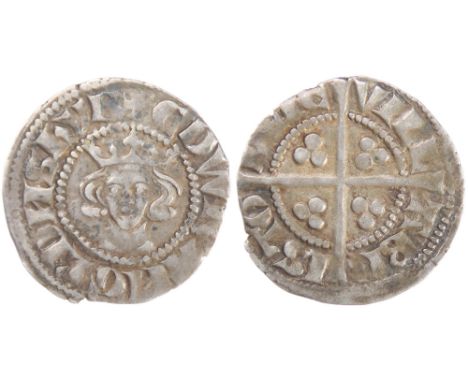 Edward I Penny. Bristol, class 2b. crowned facing bust, +EDWR ANGL DNS HYB. R. Cross with pellets in each quarter, VILL ABR I
