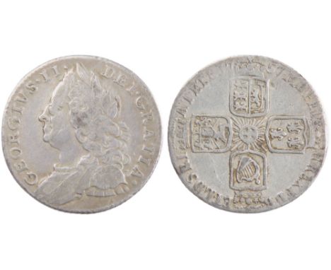 George II Sixpence 1757. Silver, 2.94g. 20mm. Old laureate and draped bust left, GEORGIVS II DEI GRATIA. R. Crowned cruciform