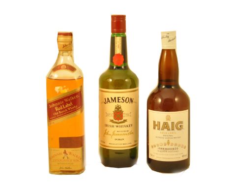 Assorted blended Scotch and Irish whisky, including Johnnie Walker Red Label, various bottlings (three bottles); Haig Gold La