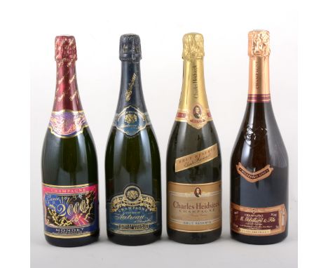 Assorted Champagnes, non vintage, including one bottle of each of the following: Bollinger Special Cuvée; Lanson Black Label;