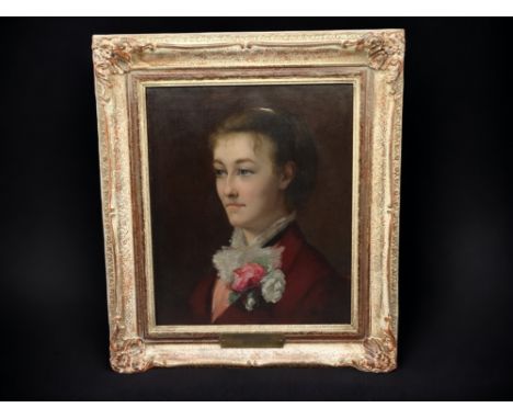 Portrait einer Dame von " Arnold BÖCKLIN (1827-1901) " ??? Öl auf Leinen ,( Doubliert )Verso betitelt : Frau Marie Berna spät