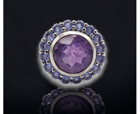 Harry Ivens Schmuck, Ring mit Amethyste, Sterlingsilber 925/000, Ringgröße 60, Gewicht 5,7 Gramm