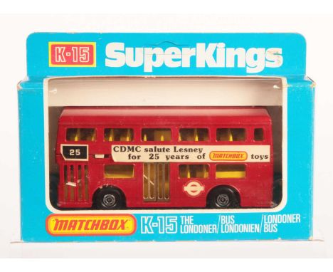 Matchbox Super Kings K-15 The Londener Bus "CDMC" Canadian Diecast Model Club salute Lesney for 25 years of Matchbox toys 195