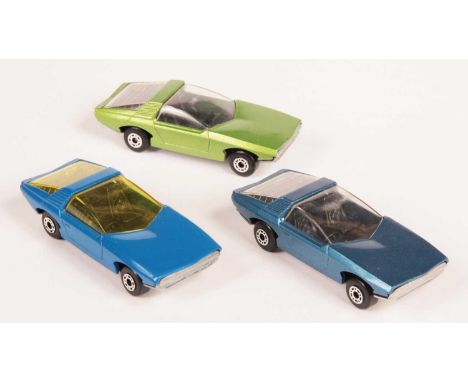 Matchbox Superfast 3 x 40a Vauxhall Guildsman Made in Bulgaria Issues - all are black interior, silver painted Bulgaria base,