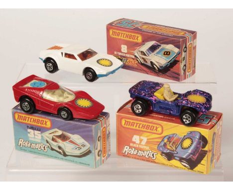 Matchbox Superfast Group of 3 x Harder to Find Cars - (1) 8c De Tomaso Pantera - white body with "Sunburst" label (from 47b B