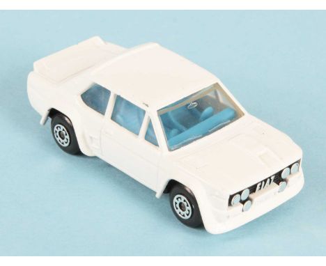 Matchbox Superfast 74d Fiat 131 Abarth FACTORY PRE-PRODUCTION COLOUR TRIAL - white body without tasmpo print, clear windows, 