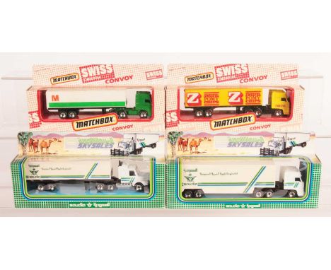 Matchbox Superfast Convoy Series Group of 4 x Harder to Find Models - to include 2 x Saudia Airlines Articulated Box Trucks (