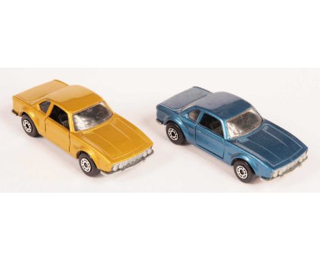 Matchbox Superfast 2 x 45b BMW 3.0 CSL Made in Bulgaria Issues - both are clear windows, black interior, silver painted base,