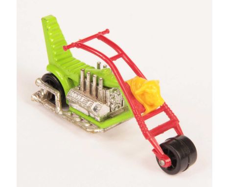 Matchbox Superfast 49b Chop Suey Chopper Motrocycle FACTORY PRE-PRODUCTION COLOUR TRIAL - lime green frame, maroon plastic ha