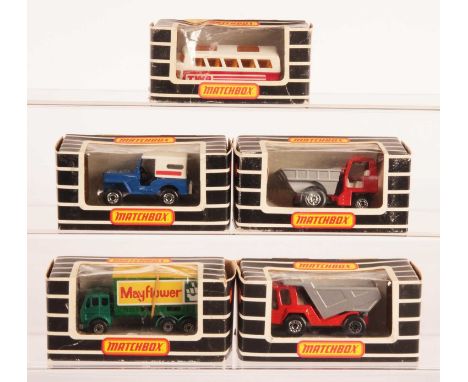 Matchbox Superfast Group of 5 x Models in Italian Market Window Boxes - (1) 5c US Mail Truck with white "No.5 U.S. Mail Truck