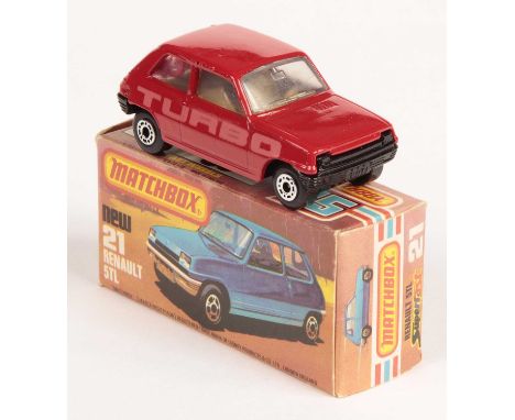 Matchbox Superfast 21c Renault 5TL Twin Pack Issue - RARE RED BODY WITH PINK "TURBO" SIDE TAMPO PRINT, RED PLASTIC TAILGATE, 