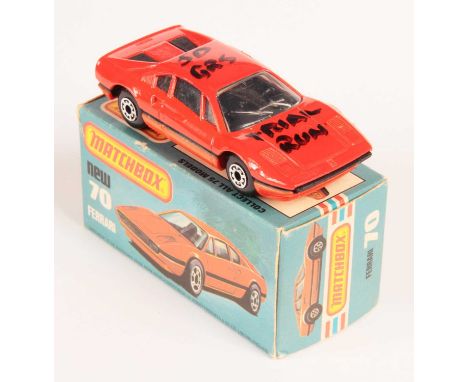 Matchbox Superfast 70c Ferrari 308 GTB - burnt orange body &amp; base (slight shade variation between these parts), clear win
