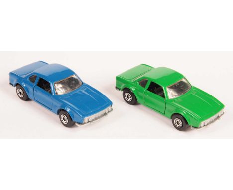 Matchbox Superfast 2 x 45b BMW 3.0 CSL Made in Bulgaria Issues - both are clear windows, black interior, silver painted base,