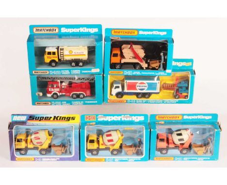 Matchbox Super Kings - Group of 1970' / 80's Commercial Vehicles. (1) K-26 Bedford Concrete Mixer Truck, yellow "McAlpine" la