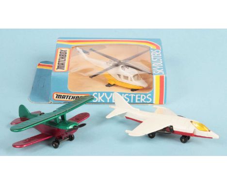 Matchbox Skybusters Group of 3 x Factory Pre-Production Colour Trials - (1) SB-20 Helicopter - white upper fuselge, clear win