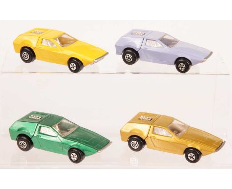 Matchbox Superfast 4 x 51d Midnight Magic (53b Tanzara) Made in Bulgaria Issues - all are clear windows, chrome interior &amp