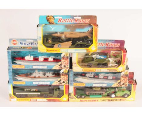 Matchbox Sea Kings &amp; Battle Kings models x7 Sea Kings K-302 Corvette, K-303 Battleship, K-306 Convoy Escort, Battle Kings