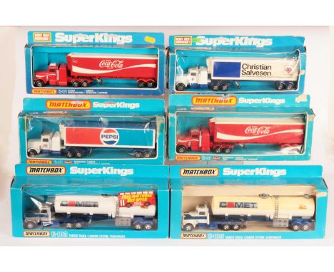 Matchbox super Kings Group of late 1970's / early 80's Commercial Vehicles. (1) K-31 Peterbilt Articulated Truck &amp; Refrig