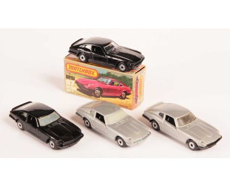 Matchbox Superfast 4 x 67c Datsun 260Z - all are cast shut doors, black interior, Matchbox International England base - (1) m
