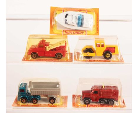 Matchbox Superfast Group of 5 x Models in French Market Bubble Packs - (1) 16a Badger Radar Truck - dark green windows, pale 