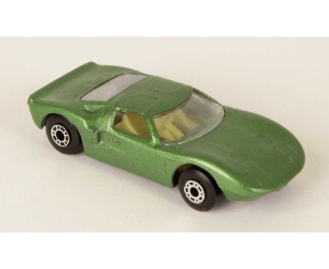 Matchbox Superfast 41a Ford GT40 MADE IN BULGARIA MODEL - metallic jade green body with high arches, clear windows, pale yell