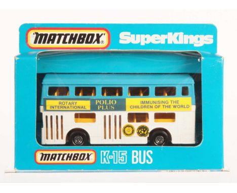 Matchbox Super Kings K-15 The Londener Bus "Polio Plus" Rotary International District 105 - Immunising The Children of The Wo