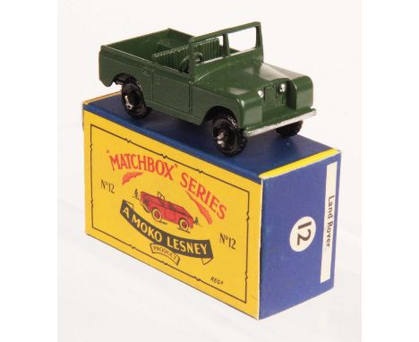 Matchbox Regular Wheels 12b Land Rover - Rare Stannard Code 1 - military green body with silver trim to headlamps &amp; front