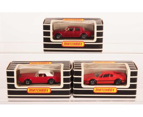 Matchbox Superfast Group of 3 x Cars in Italian Market Window Boxes - (1) 28c Lincoln Continental - clear windows, tan interi