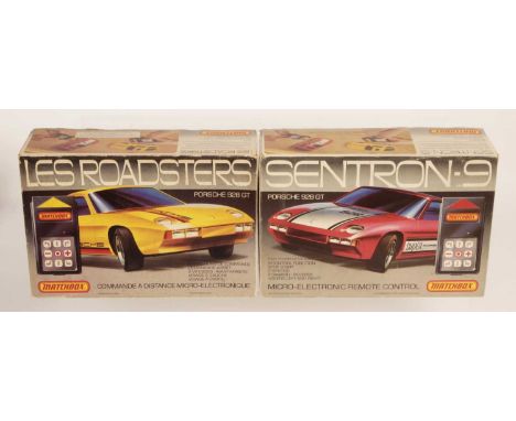 Matchbox Sentron-9 2x Porsche 928 Electronic Remote Control Cars. (1) French Issue Les Roadsters CV-1 Porsche 928 GT - silver