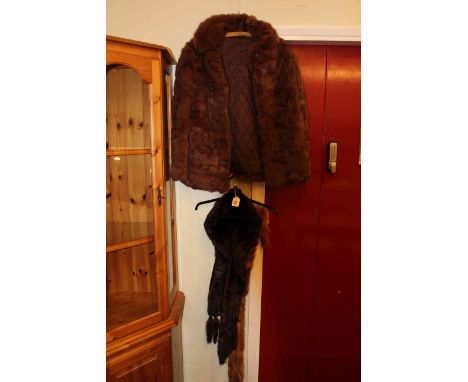 Vintage fox fur coat, fox and mink stoles