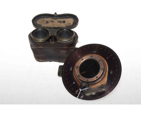 Pair French opera glasses and compass instrument (2)