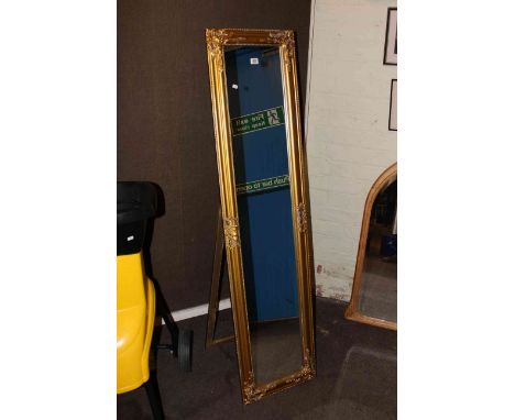 Gilt framed easel cheval mirror